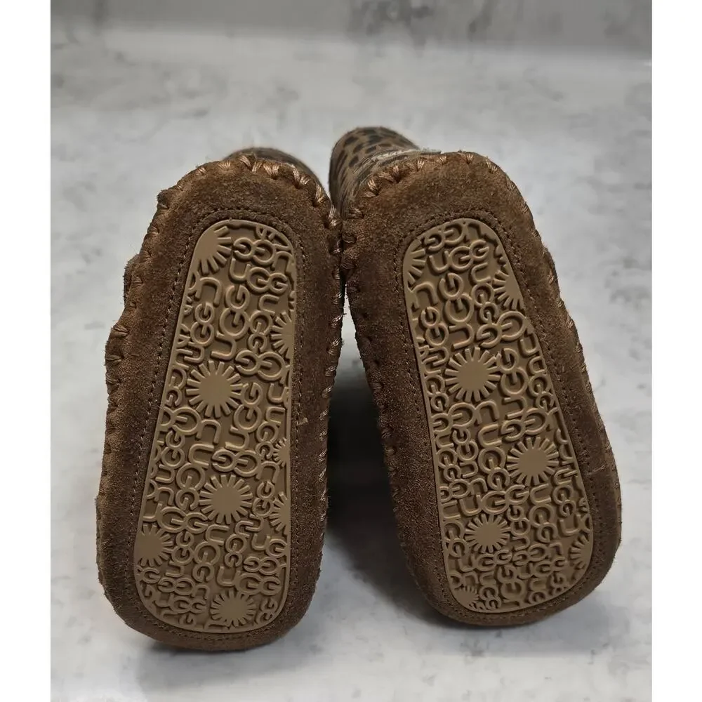 UGG Cassie Girls Infant Chestnut Leopard Print Fur Lined Boots Size 2/3